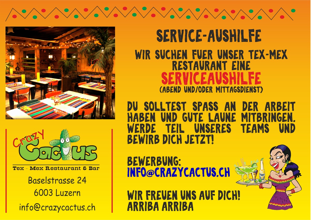 Serviceaushilfe Crazy Cactus - Perfekt für Studenten